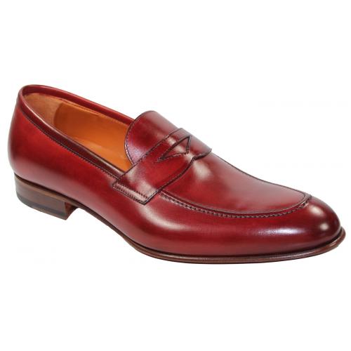Emilio Franco 408 Red Genuine Calf Loafer Shoes.